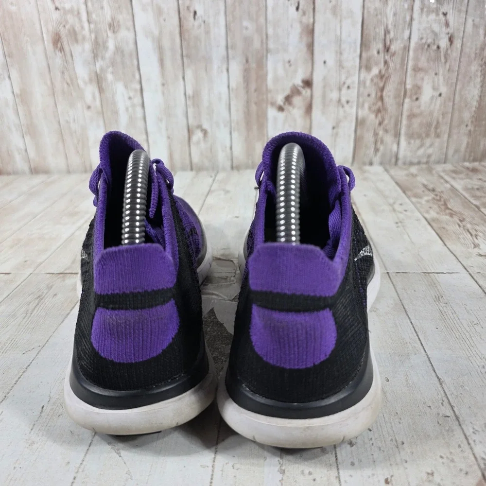 Nike Free 4.0 Flyknit Womens Running Shoes Purple Black 631050-005 Size 8.5
